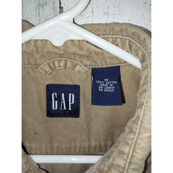 GAP Men's Medium Brushed Cotton Button Up Long Sleeve Shirt - Picture 4 of 6